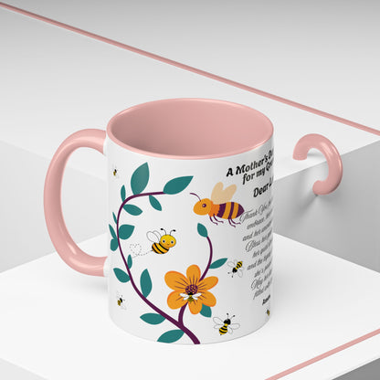 Grandma Prayer Coffee Mug (11, 15oz) Floral Bumble Bees Mother's Day Gift
