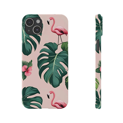 Tropical Flamingo Phone Case, Summer Vibe Smartphone Cover, Gift for Beach Lovers, Cute Mobile Accessory, Floral Design