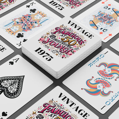 Poker Card - Fabulous At 50 Forever Young, Party Favor, Birthday Fun Games