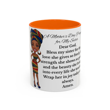 Sister Prayer African American Mother's Day Mug, gift