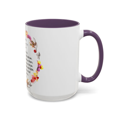 Mom - Prayer Mug for Mom, Floral Accent Coffee Cup, Gift for Mother's Day, Inspirational Drinkware, 11oz and 15oz