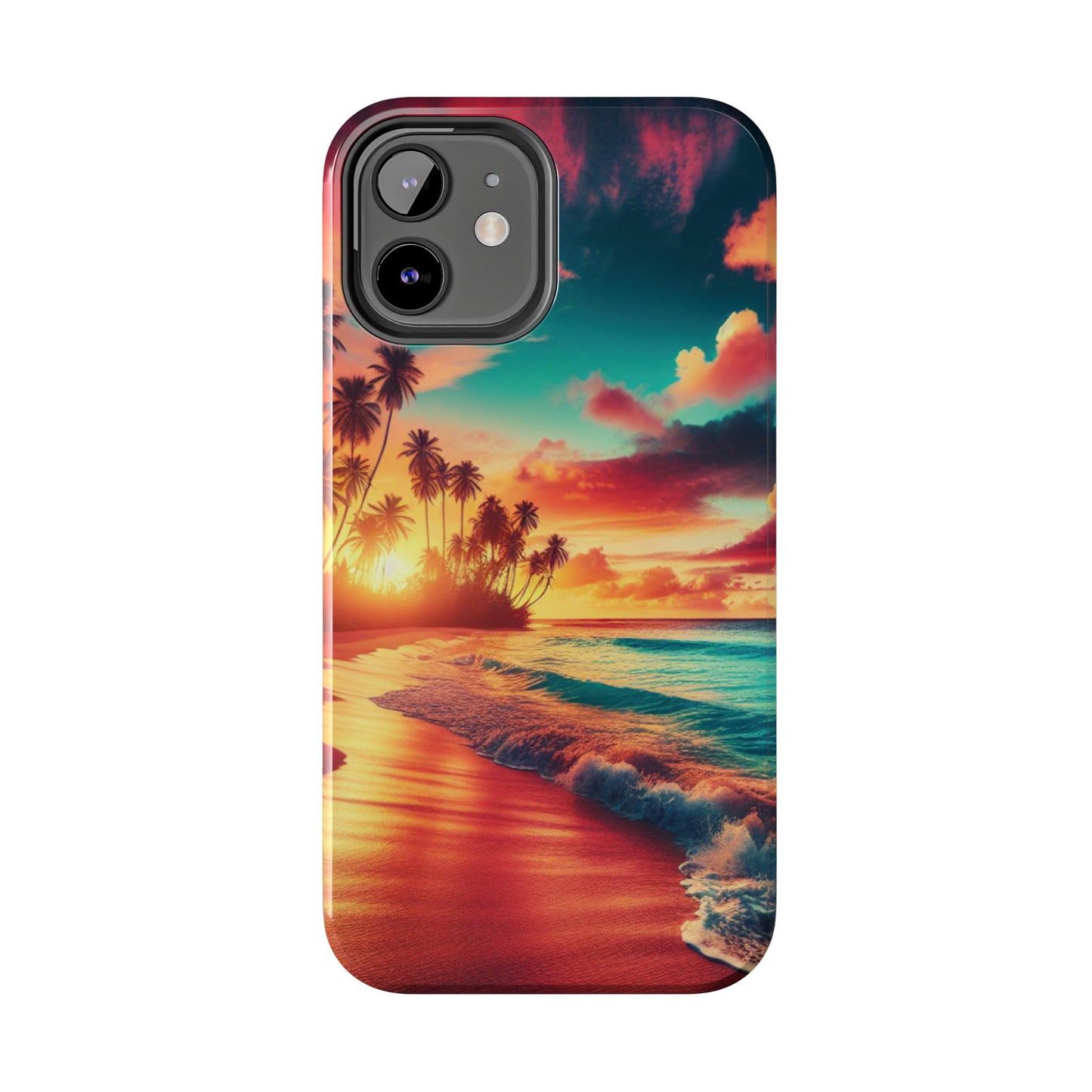 Tropical Sunset Tough Phone Cases for Summer, Beach Vibes, Gift for Travelers, Durable Phone Covers
