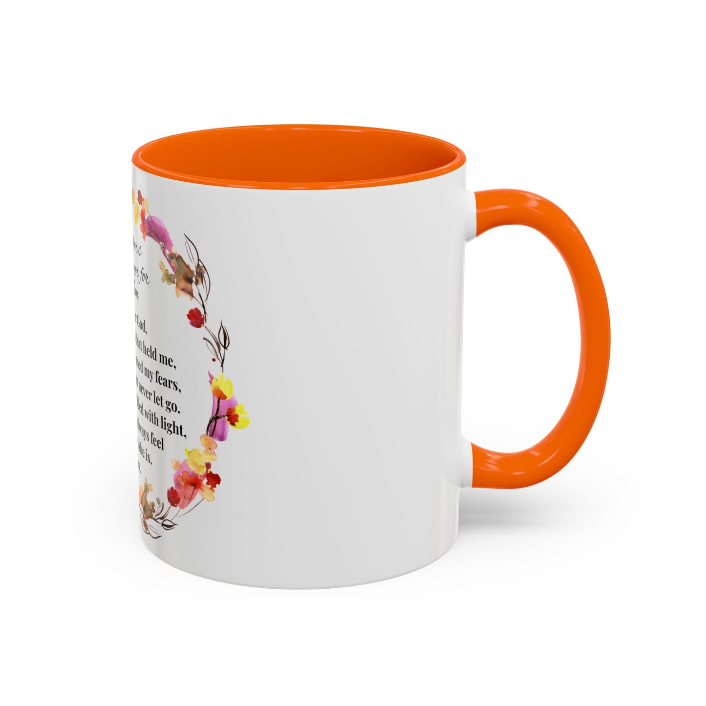Mom - Prayer Mug for Mom, Floral Accent Coffee Cup, Gift for Mother's Day, Inspirational Drinkware, 11oz and 15oz