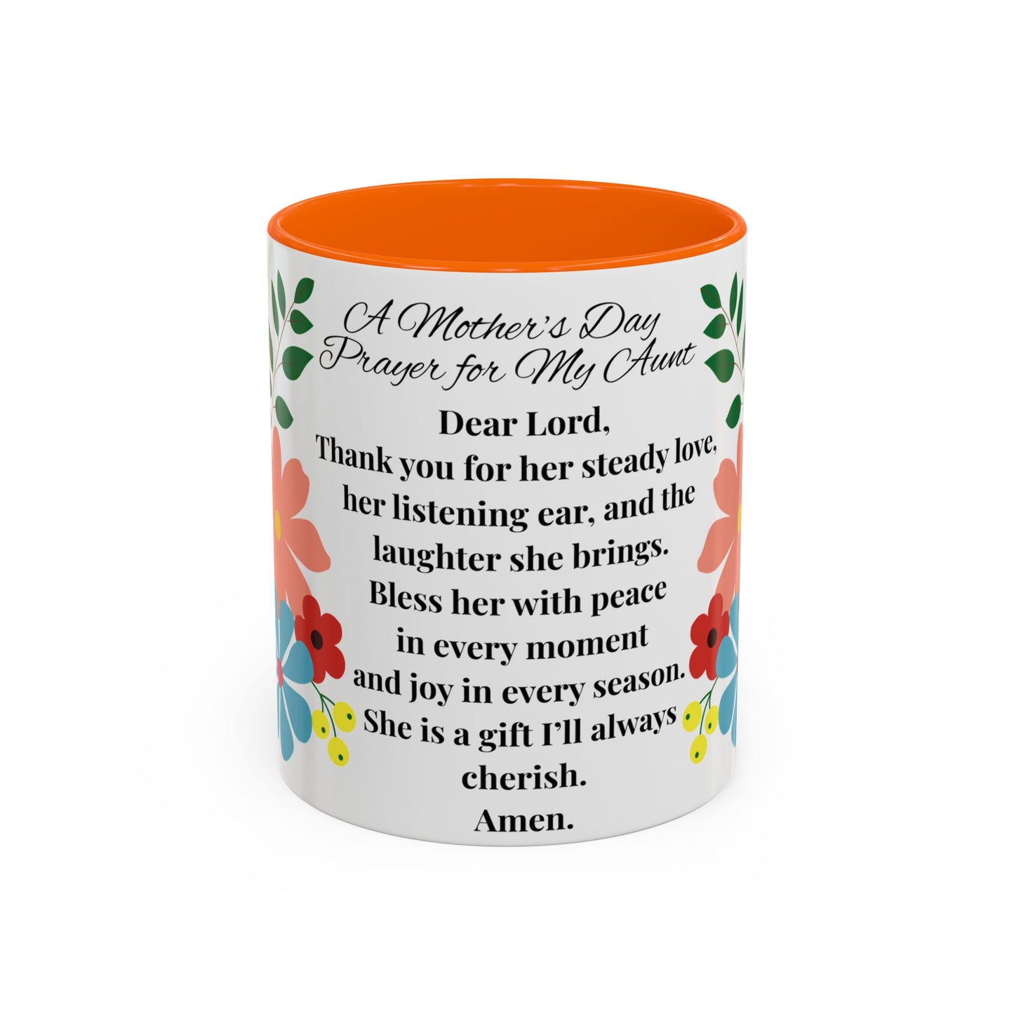 Aunt Prayer Coffee Mug - Floral Design - Mother's Day Gift - 11oz/15oz