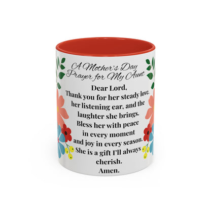 Aunt Prayer Coffee Mug - Floral Design - Mother's Day Gift - 11oz/15oz