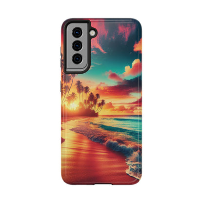 Tropical Sunset Tough Phone Cases for Summer, Beach Vibes, Gift for Travelers, Durable Phone Covers