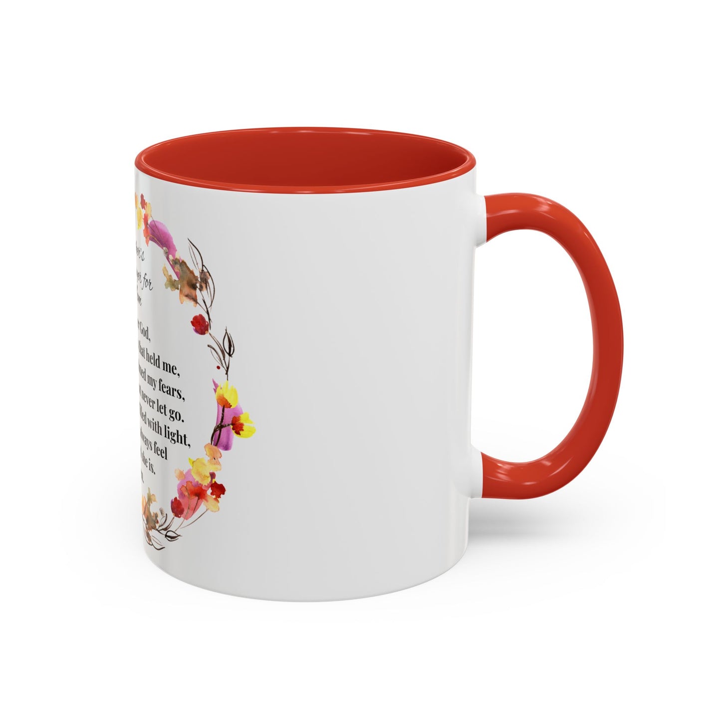 Mom - Prayer Mug for Mom, Floral Accent Coffee Cup, Gift for Mother's Day, Inspirational Drinkware, 11oz and 15oz