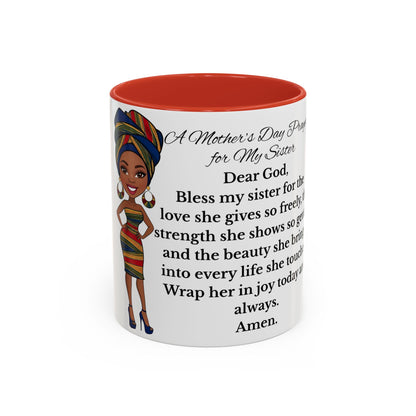 Sister Prayer African American Mother's Day Mug, gift
