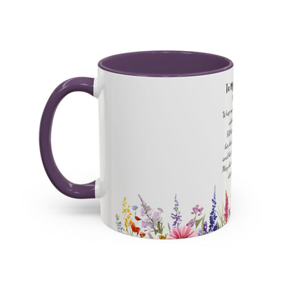 My Daughter Prayer Coffee Mug - Inspirational Prayer for My Daughter, Motivational Gift, Mother's Day, Floral Design