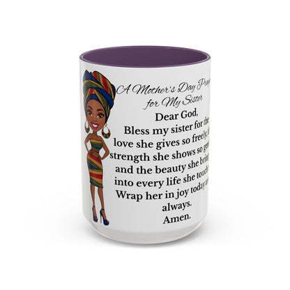 Sister Prayer African American Mother's Day Mug, gift