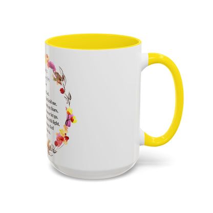 Mom - Prayer Mug for Mom, Floral Accent Coffee Cup, Gift for Mother's Day, Inspirational Drinkware, 11oz and 15oz