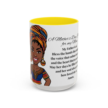 Mom Mother's Day Prayer Mug- African/American/Caribbean Mother's Day Prayer Coffee Mug, Inspirational