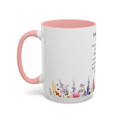 My Daughter Prayer Coffee Mug - Inspirational Prayer for My Daughter, Motivational Gift, Mother's Day, Floral Design