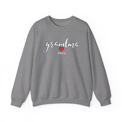 Grandma 2025 Red Heart Sweatshirt - Valentines Day, Mother's Day, Birthday Gift, Love Gift