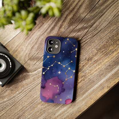 Galaxy Slim Phone Case - Cosmic Constellation Design for Stargazers and Astrology Lovers