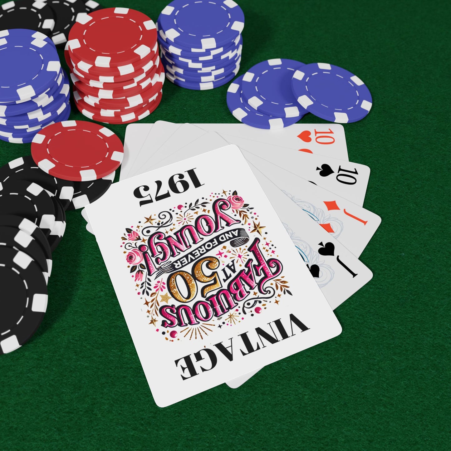 Poker Card - Fabulous At 50 Forever Young, Party Favor, Birthday Fun Games