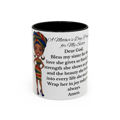 Sister Prayer African American Mother's Day Mug, gift