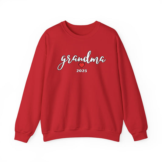 Grandma 2025 Red Heart Sweatshirt - Valentines Day, Mother's Day, Birthday Gift, Love Gift