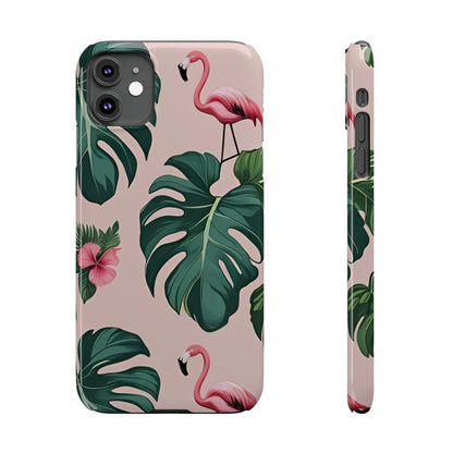 Tropical Flamingo Phone Case, Summer Vibe Smartphone Cover, Gift for Beach Lovers, Cute Mobile Accessory, Floral Design