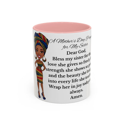 Sister Prayer African American Mother's Day Mug, gift