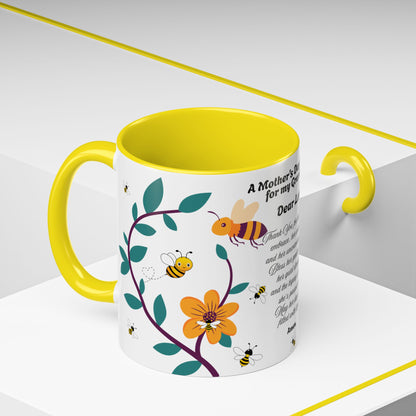 Grandma Prayer Coffee Mug (11, 15oz) Floral Bumble Bees Mother's Day Gift