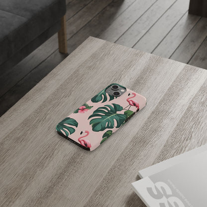 Tropical Flamingo Phone Case, Summer Vibe Smartphone Cover, Gift for Beach Lovers, Cute Mobile Accessory, Floral Design