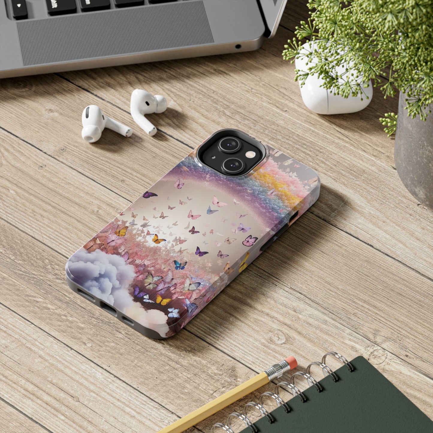 Spring Butterfly & Rainbow Phone Cover – Stylish, Strong & Gift-Ready