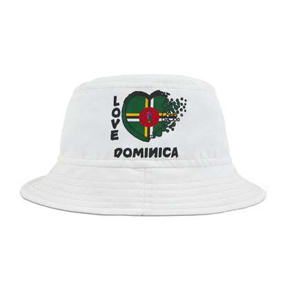 I Love Dominica Flag Bucket Hat