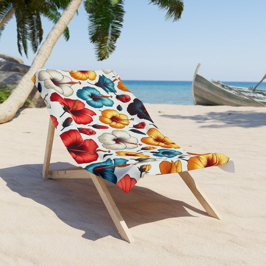 Hibiscus Bloom Tropical Vibes Beach Towel – Soft, Absorbent & Ready for Summer Fun