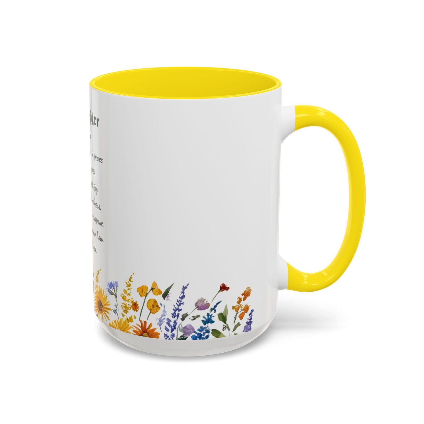 My Daughter Prayer Coffee Mug - Inspirational Prayer for My Daughter, Motivational Gift, Mother's Day, Floral Design