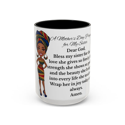 Sister Prayer African American Mother's Day Mug, gift