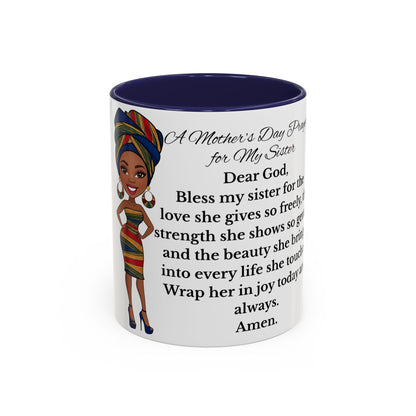 Sister Prayer African American Mother's Day Mug, gift