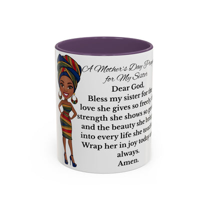 Sister Prayer African American Mother's Day Mug, gift