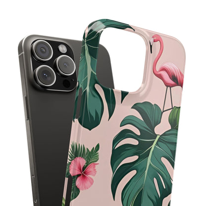 Tropical Flamingo Phone Case, Summer Vibe Smartphone Cover, Gift for Beach Lovers, Cute Mobile Accessory, Floral Design
