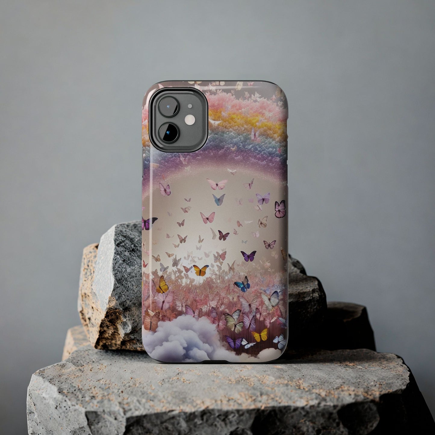 Spring Butterfly & Rainbow Phone Cover – Stylish, Strong & Gift-Ready