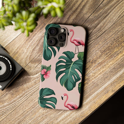 Tropical Flamingo Phone Case, Summer Vibe Smartphone Cover, Gift for Beach Lovers, Cute Mobile Accessory, Floral Design