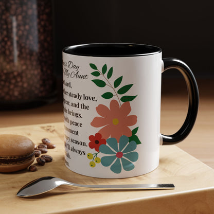 Aunt Prayer Coffee Mug - Floral Design - Mother's Day Gift - 11oz/15oz