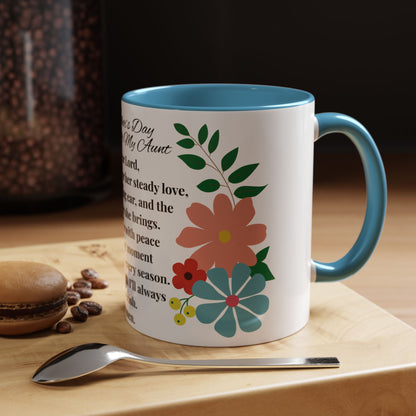 Aunt Prayer Coffee Mug - Floral Design - Mother's Day Gift - 11oz/15oz