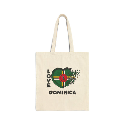 Love Dominica Canvas Tote Bag, Souvenir, Christmas, Birthday, Family