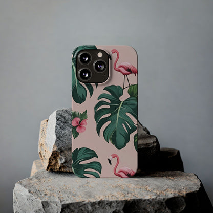 Tropical Flamingo Phone Case, Summer Vibe Smartphone Cover, Gift for Beach Lovers, Cute Mobile Accessory, Floral Design