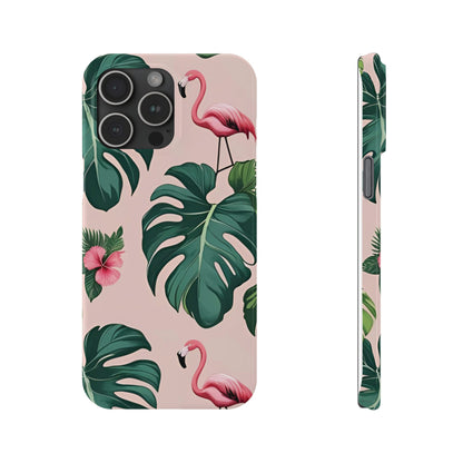 Tropical Flamingo Phone Case, Summer Vibe Smartphone Cover, Gift for Beach Lovers, Cute Mobile Accessory, Floral Design
