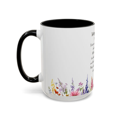 My Daughter Prayer Coffee Mug - Inspirational Prayer for My Daughter, Motivational Gift, Mother's Day, Floral Design