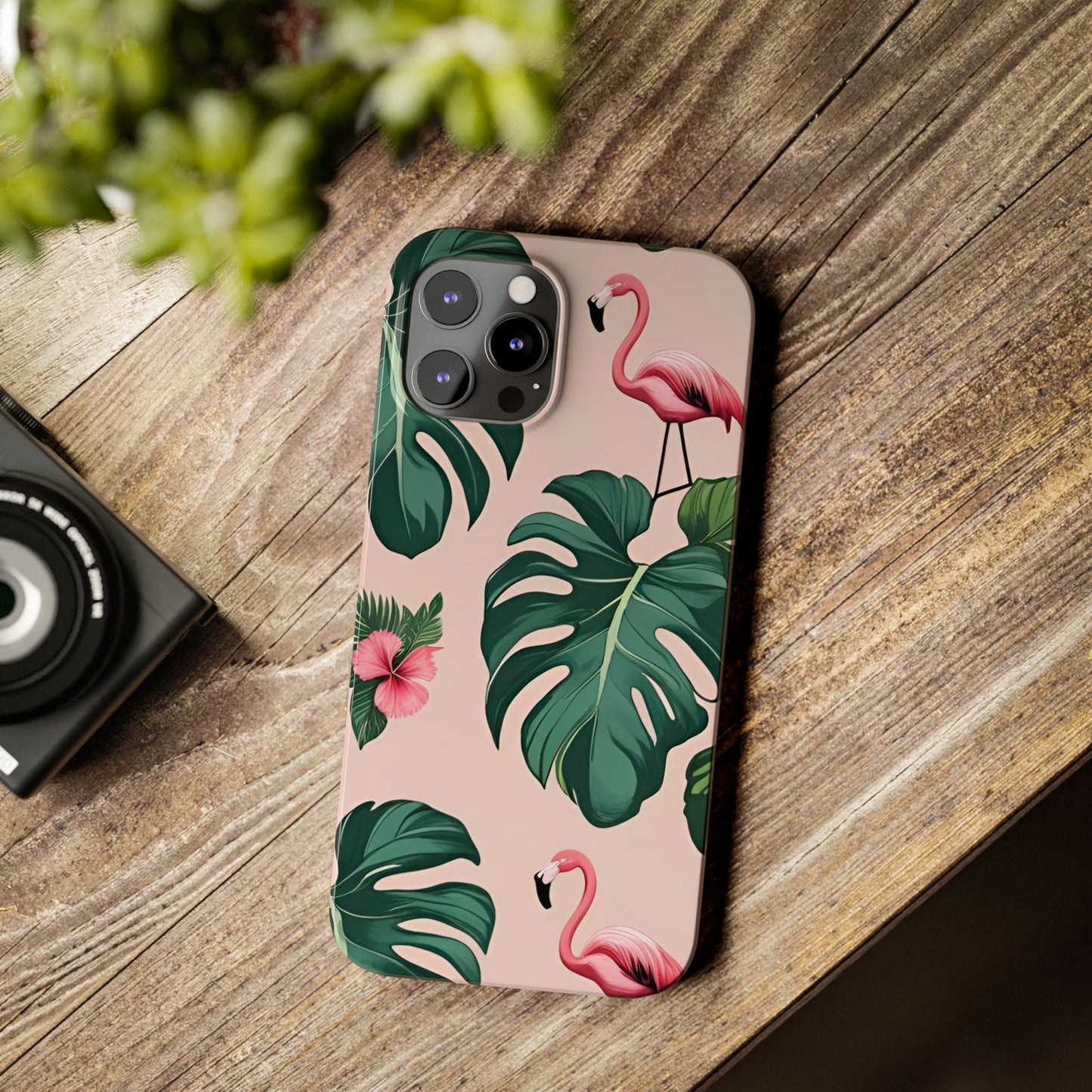 Tropical Flamingo Phone Case, Summer Vibe Smartphone Cover, Gift for Beach Lovers, Cute Mobile Accessory, Floral Design