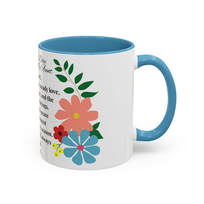 Aunt Prayer Coffee Mug - Floral Design - Mother's Day Gift - 11oz/15oz