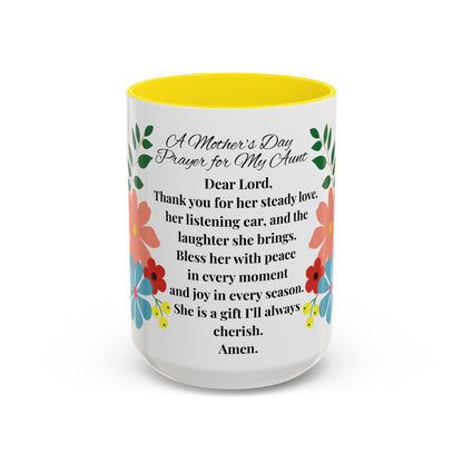 Aunt Prayer Coffee Mug - Floral Design - Mother's Day Gift - 11oz/15oz