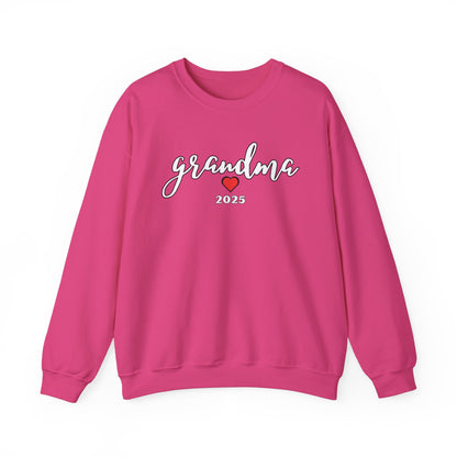 Grandma 2025 Red Heart Sweatshirt - Valentines Day, Mother's Day, Birthday Gift, Love Gift