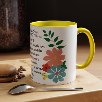 Aunt Prayer Coffee Mug - Floral Design - Mother's Day Gift - 11oz/15oz