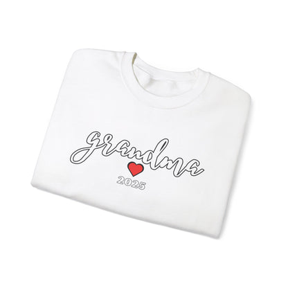 Grandma 2025 Red Heart Sweatshirt - Valentines Day, Mother's Day, Birthday Gift, Love Gift