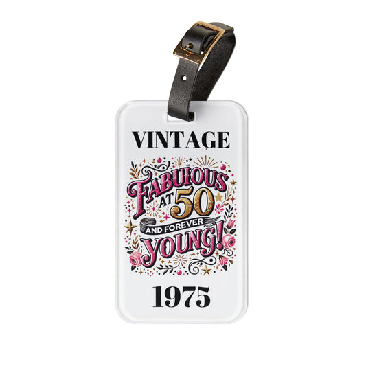 Fabulous At 50 Forever Young Luggage Tags, party favor