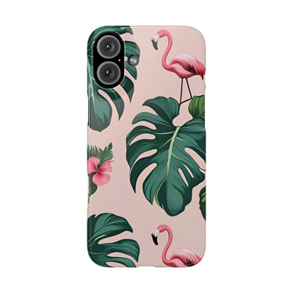 Tropical Flamingo Phone Case, Summer Vibe Smartphone Cover, Gift for Beach Lovers, Cute Mobile Accessory, Floral Design